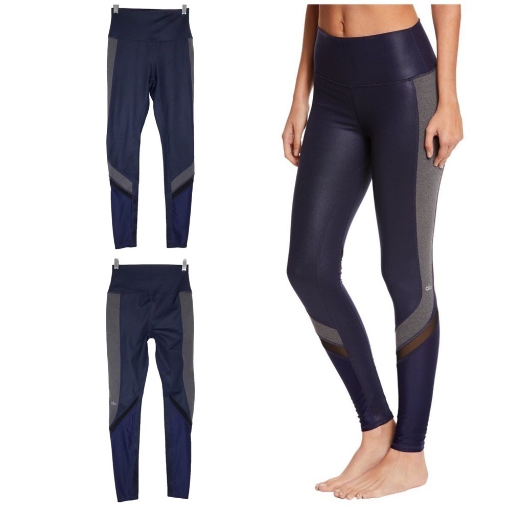 Alo Yoga High Rise Elevate Leggings Blue Gray SIZE XSMALL